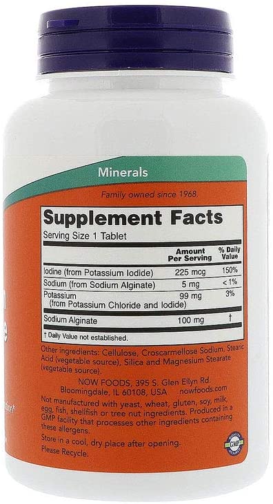 Now Potassium Plus Iodine - 99 mg Potassium | 180 Tablets - Image 2
