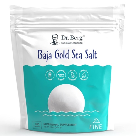 Dr. Berg's Baja Gold Sea Salt Organic, For Hydration & Normal Stomach Acidity ملح الطعام البحرى الطبيعى،يحتوى على مجموعة من العناصر والمعادن التى يحتاجها الجسم