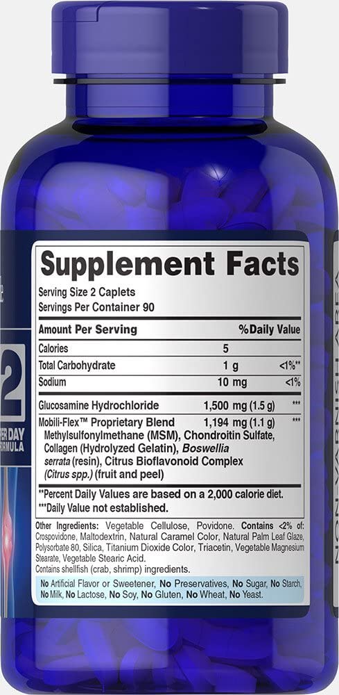 Puritan's Pride Triple Strength Glucosamine, Chondroitin and Msm Joint Soother, 180 Count