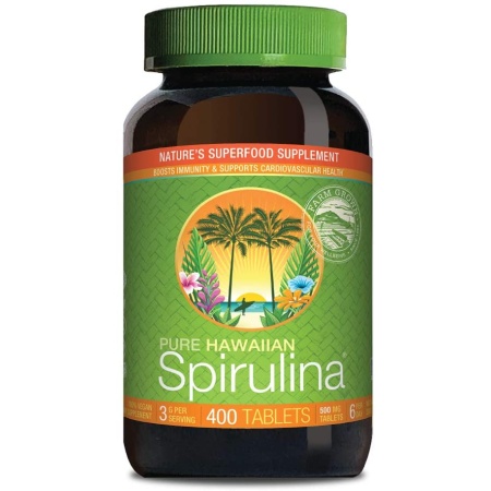 Nutrex Pure Hawaiian Spirulina , 500 mg Superfood - Immune Support, Detox & Energy , 400 Tablets اسبريولينا النقية 500 مجم، غذاء خارق لصحة الإنسان وغنية بالمغذيات و الأحماض الأمينية والفيتامينات والعناصر المعدنية، زيادة إنتاج الطاقة، ولصحة الجهاز المناعى، 400قرص