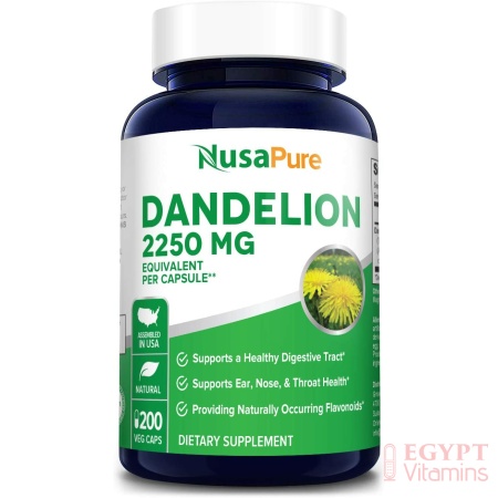 Nusapure Dandelion Extract 2250mg, 200 Capsules مستخلص الهندباء 2250 مجم للجرعة ، 200 كبسولة