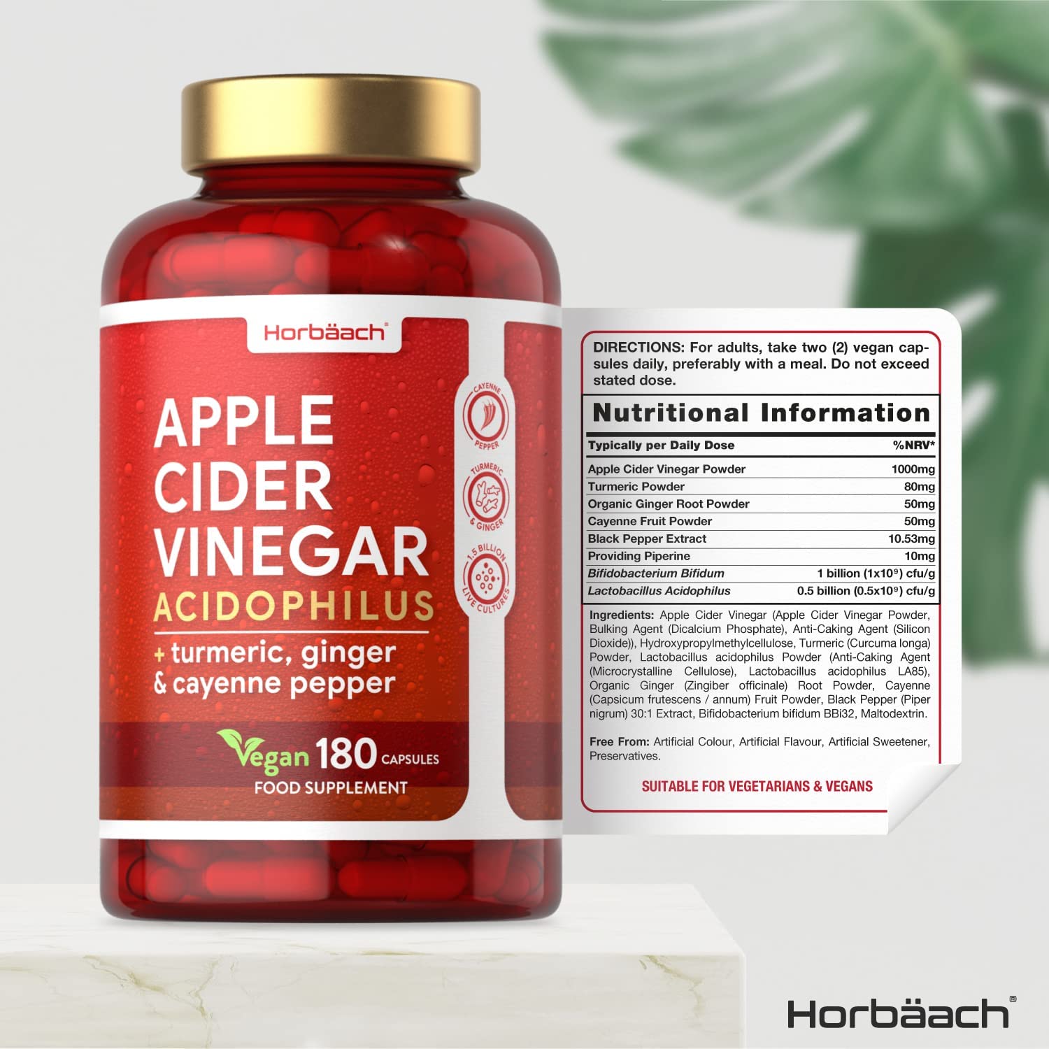 Apple Cider Vinegar Capsules | 1000mg | 180 Count | High Strength Complex with Probiotics | Vegan Supplement | by Horbaach - Image 7