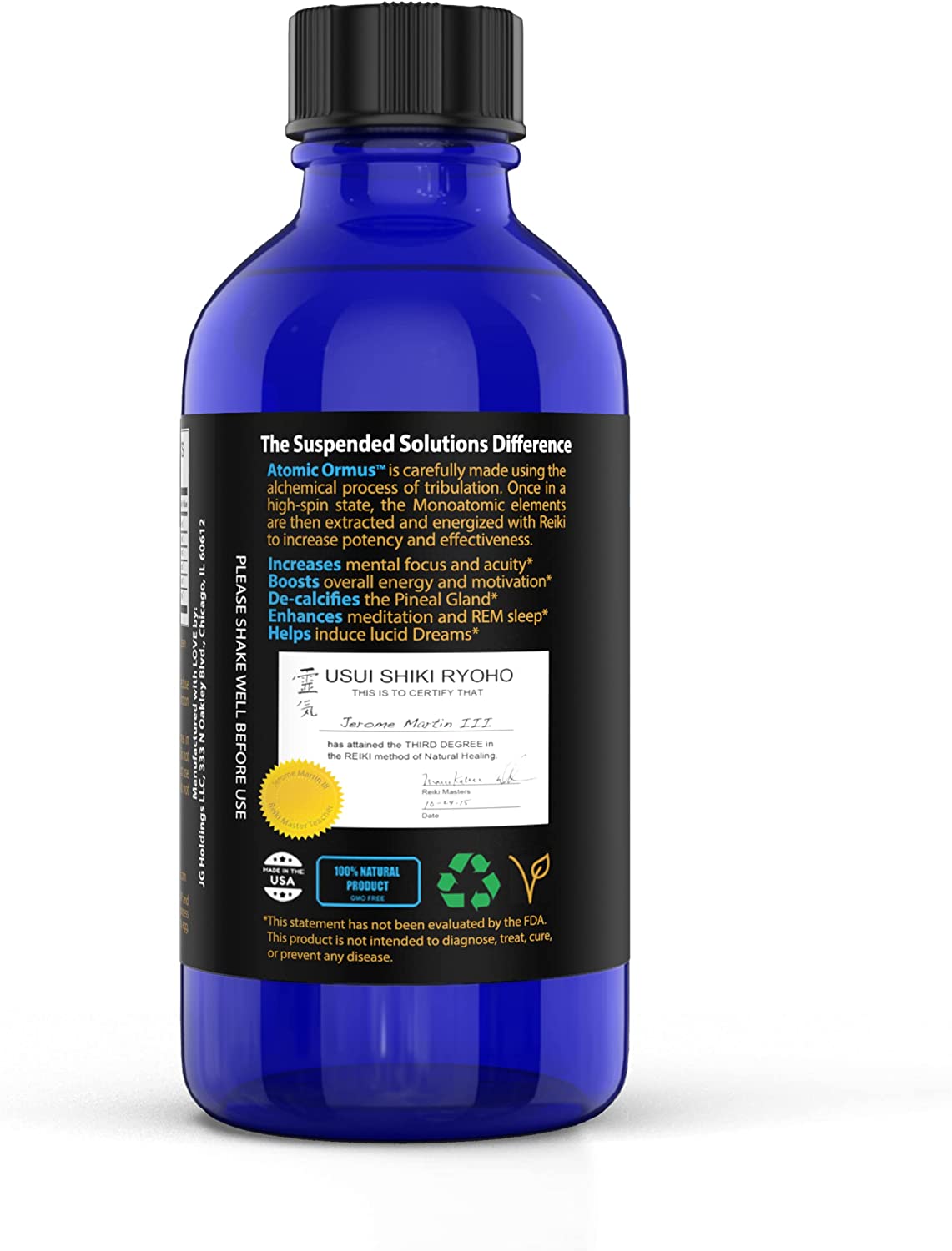 Suspended Solutions – Atomic ORMUS – 4oz – Monoatomic Gold Ormus – Memory AID, ENERGETICALLY Enhanced, REJUVENATING, Increased Energy, Stamina, Vitality – Gold, Platinum, Iridium - Image 9