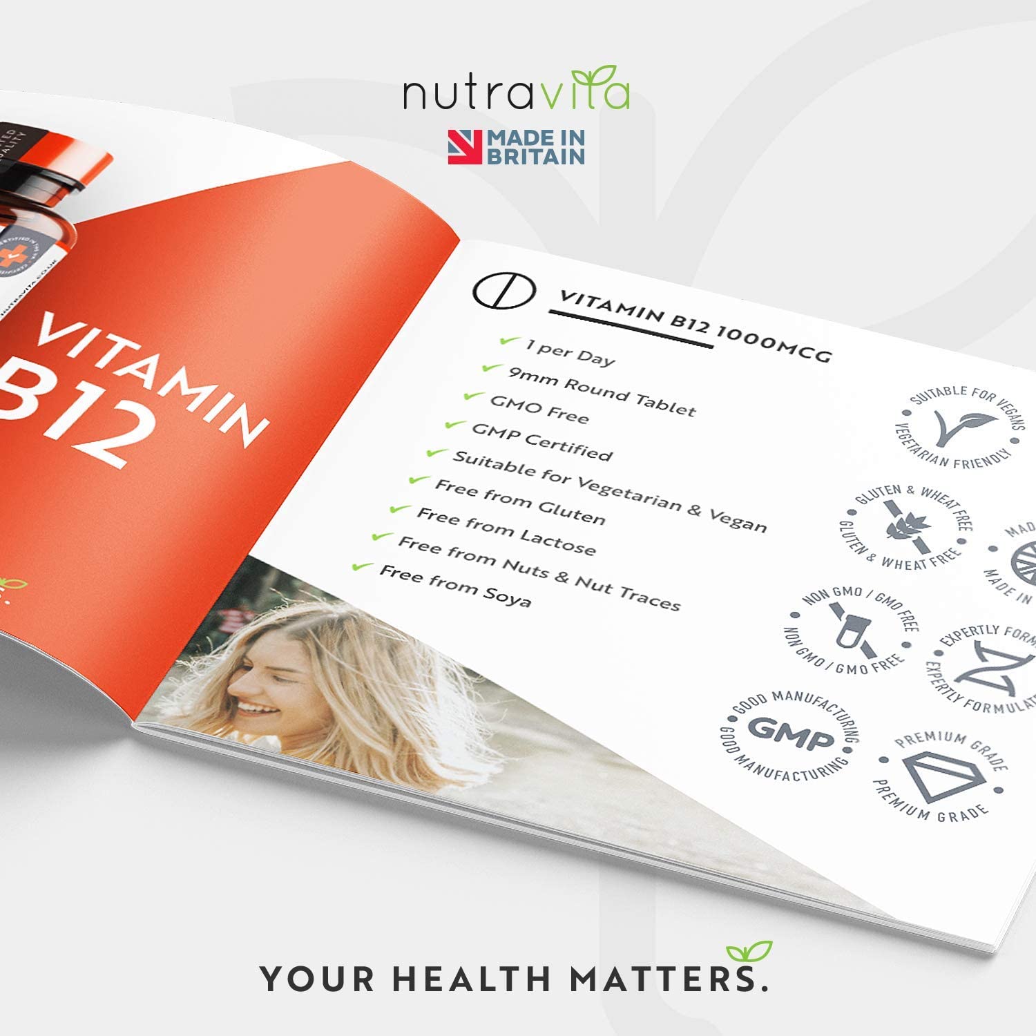 Nutravita Vitamin B12 (Methylcobalamin) 1000mcg - 365 Tablets فيتامين ب12، 1000 ميكروجرام ، 365 حباية - Image 2