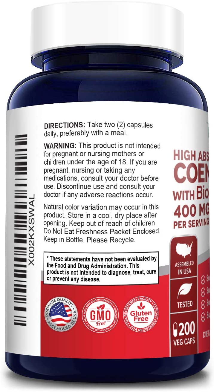Nusapure CoQ10 400 mg , Antioxidant & Heart health , 200 Capsulesنوزابيور مساعد الأنزيم كيو 10 400 مجم ، لصحة القلب ولدعم ضغط الدم 200 كبسولة - Image 3
