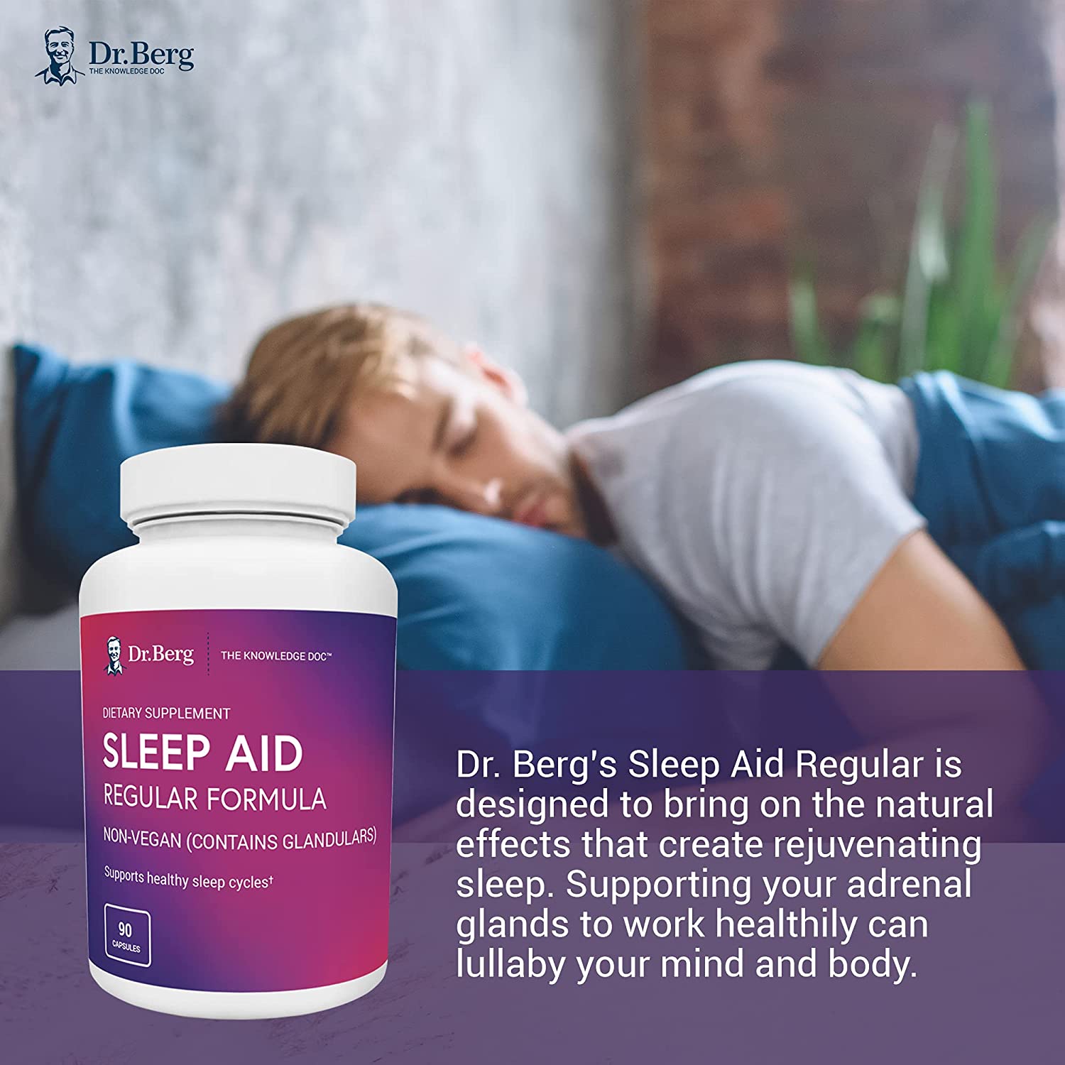 Dr. Berg's Sleep Aid, support regular sleep, 90 Capsules<BR/> دكتور بيرج ، مساعد النوم،مكونات طبيعية، 90 كبسولة - Image 7