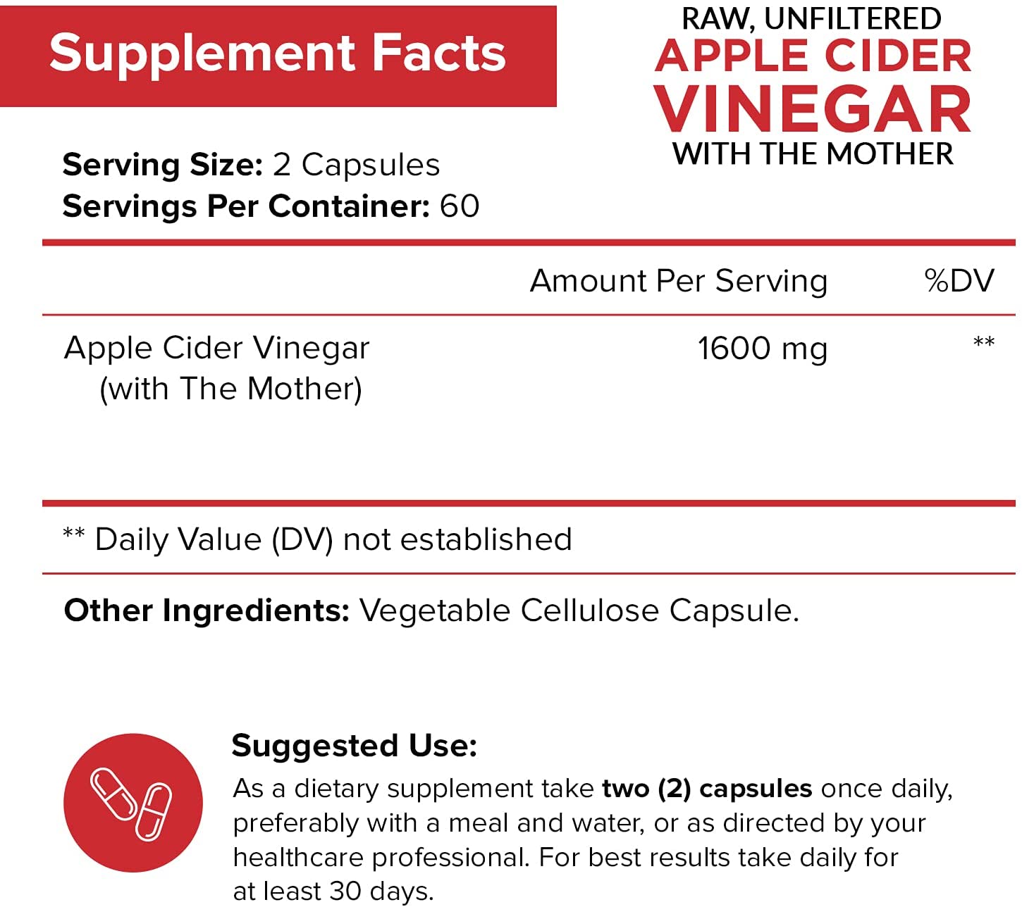 Apple Cider Vinegar Capsules with The Mother - 120 Vegan ACV Pills - Best Supplement for Healthy Weight Loss, Diet, Keto, Digestion, Detox, Immune - Powerful Cleanser & Appetite Suppressant Non-GMO - Image 8