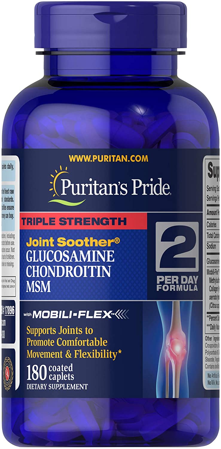 Puritan's Pride Triple Strength Glucosamine, Chondroitin and Msm Joint Soother, 180 Count