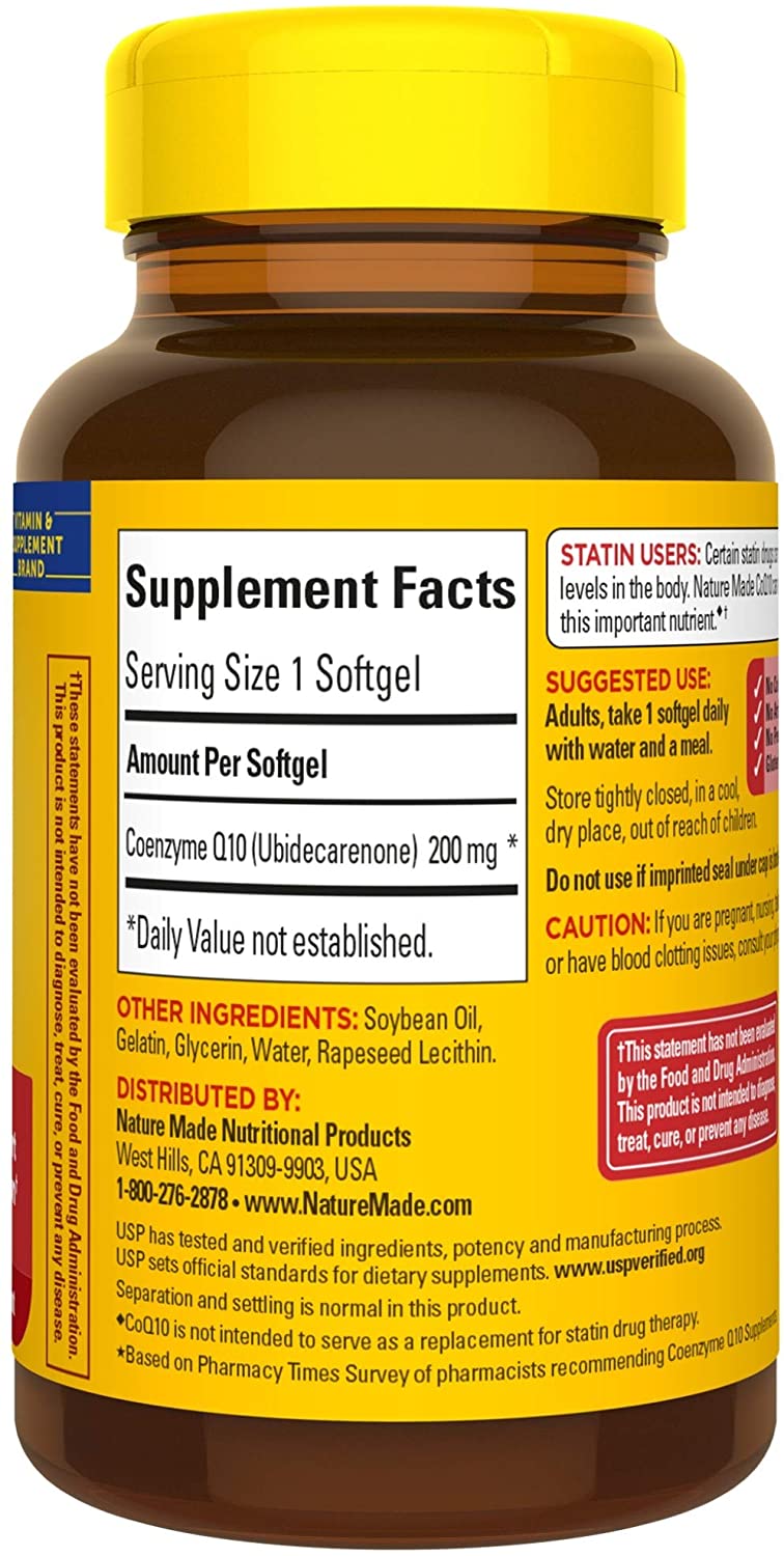 Nature Made CoQ10 200 mg, Dietary Supplement for Heart Health and Cellular Energy Production, 105 Softgels, 105 Day Supply كيو 10، 200 مجم ، لصحة القلب و الأوعية الدموية ، وزيادة مستويات الطاقة ،105كبسولة - Image 6