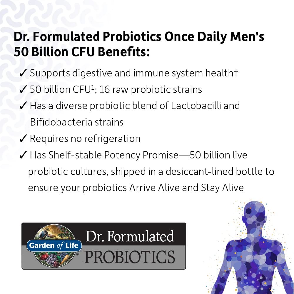 Garden of Life Probiotics for Men 50 Billion CFU, 30 Capsule - Image 3