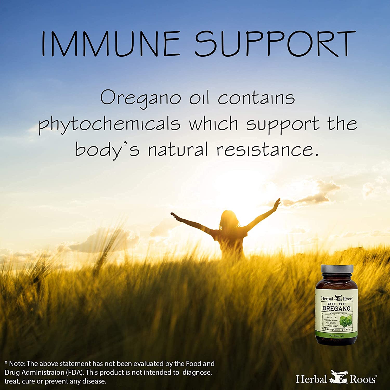 Herbal Roots Oil of Oregano - Made from Mediterranean Oregano Oil - 90 Easy to Swallow Softgel Capsules - Extra Strength 150 mg - Made in The USA - Image 7