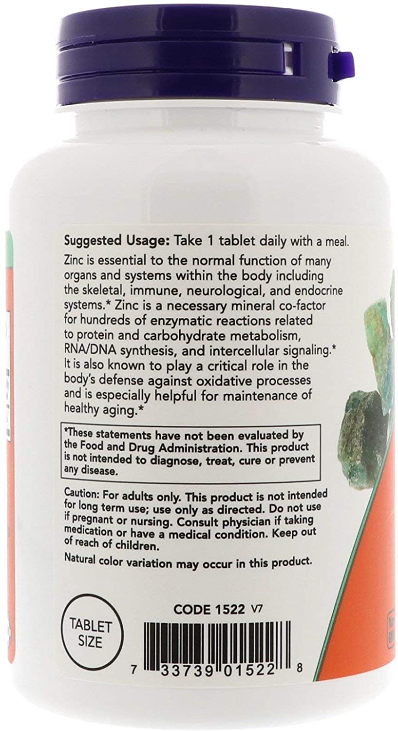 Now Zinc Gluconate, 50 mg, 250 Tablets