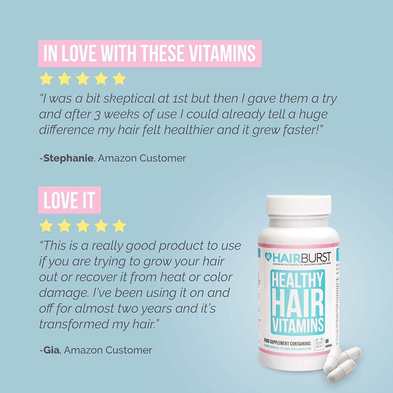 Hair Burst Biotin Hair Growth Vitamins | 60 Capsules - Image 7