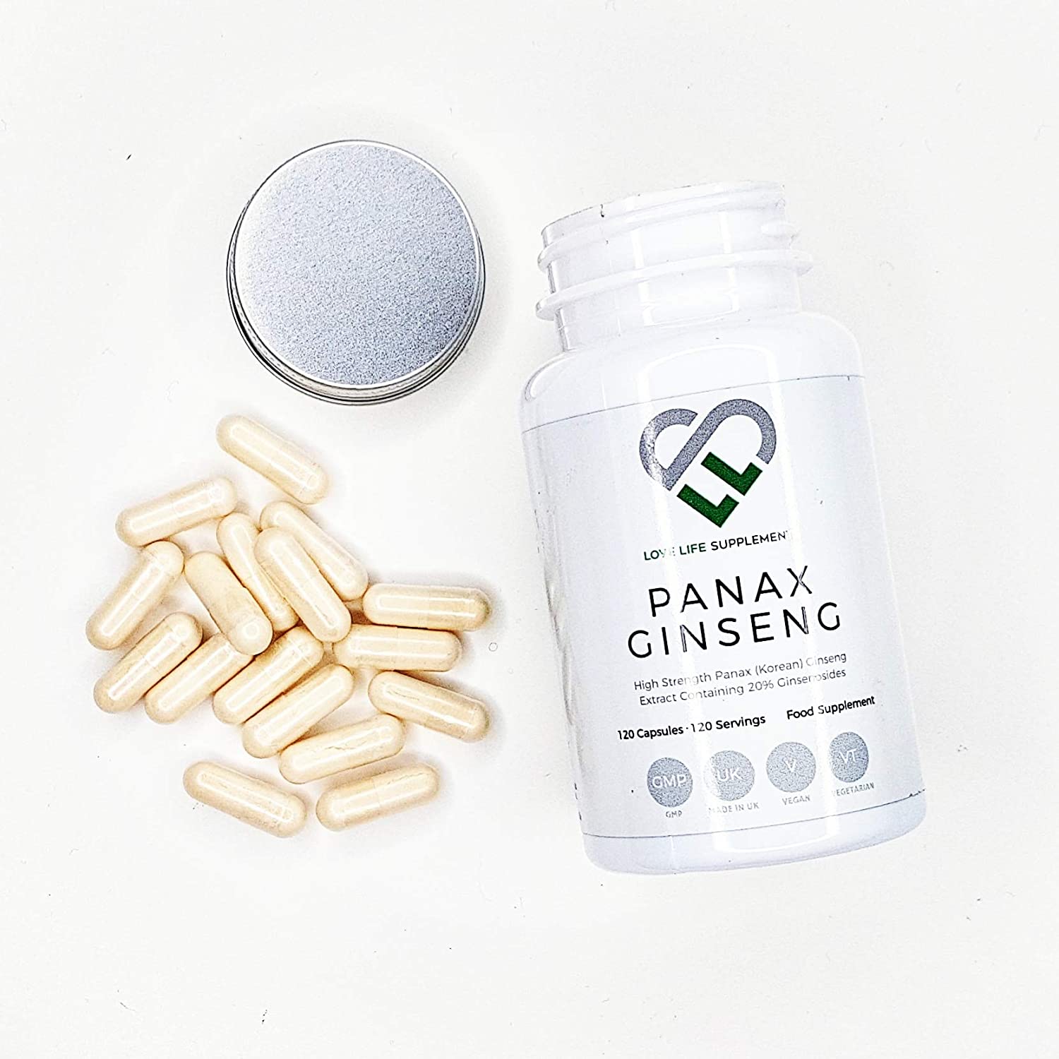 LLS Korean Panax Ginseng | 120 Capsules | 3000mg Equivalent | Energy & Memory - Image 3