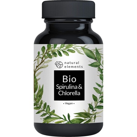 Natural Elements Organic Spirulina & Chlorella Tablets | 500 Tablets