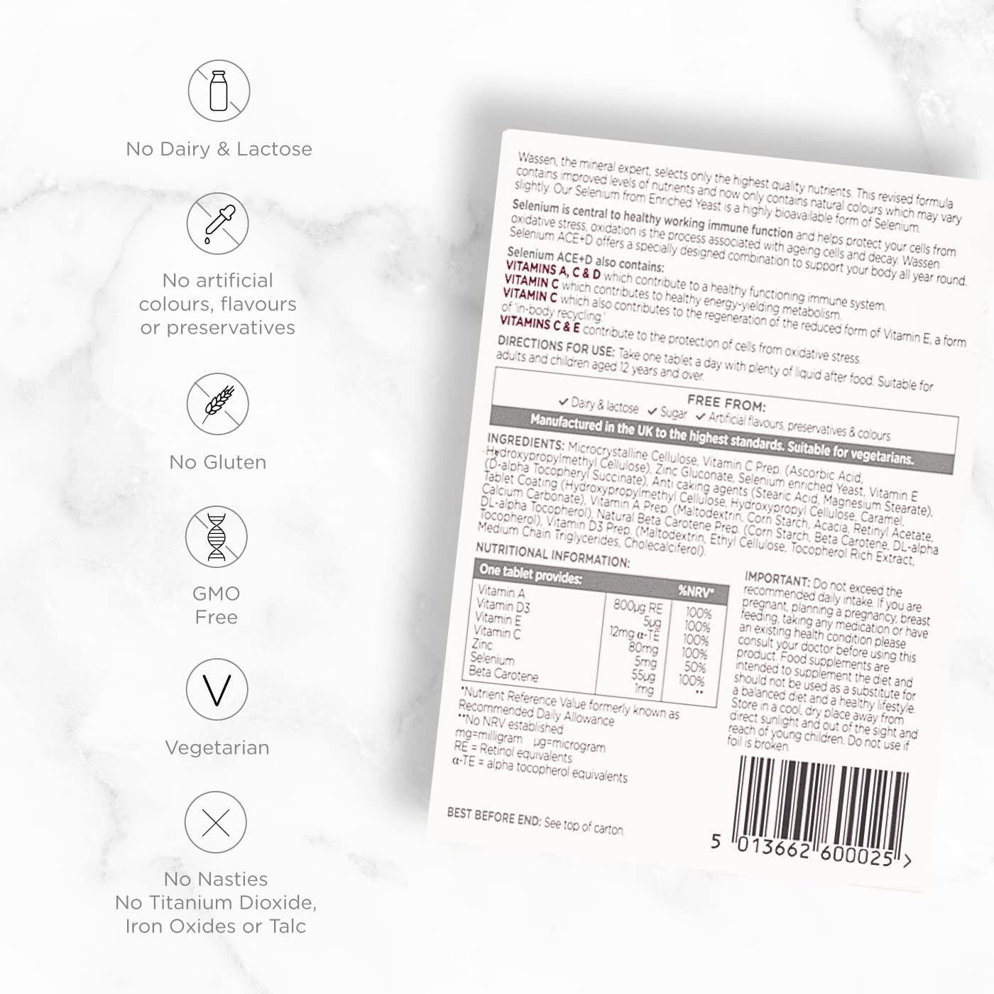 Wassen Selenium ACE+D Immune Health 90 Tablets - Image 4