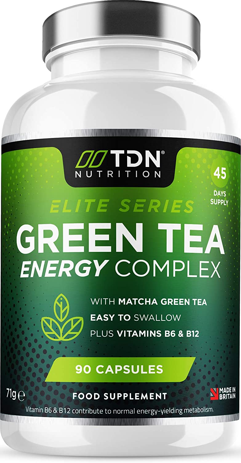 TDN Green Tea Plus Matcha Tea - for Energy & weight loss, 90 Capsules كبسولات شاى أخضر مع شاى أخضر ماتشا 1600 مجم، لزيادة إنتاج الطاقة، وتقليل التعب والإرهاق، و لفقدان الوزن ،90كبسولة نباتية
