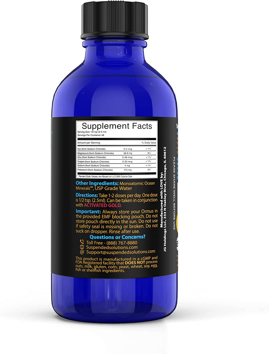 Suspended Solutions – Atomic ORMUS – 4oz – Monoatomic Gold Ormus – Memory AID, ENERGETICALLY Enhanced, REJUVENATING, Increased Energy, Stamina, Vitality – Gold, Platinum, Iridium - Image 5