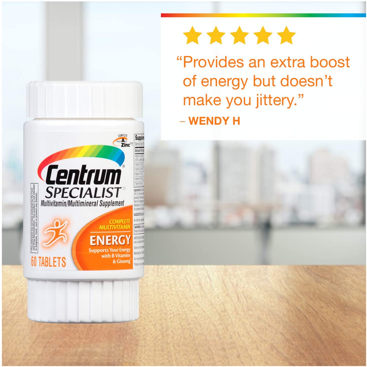 Centrum Specialist Energy Complete Multivitamin / Multimineral Supplement - 120 Tablets سنتروم ، الطاقة التخصصية الكاملة ، خليط من الفيتامينات والمعادن ، مع فيتامين ب المركب والجينسينج ، لزيادة إنتاج الطاقة ، 120 حباية - Image 6