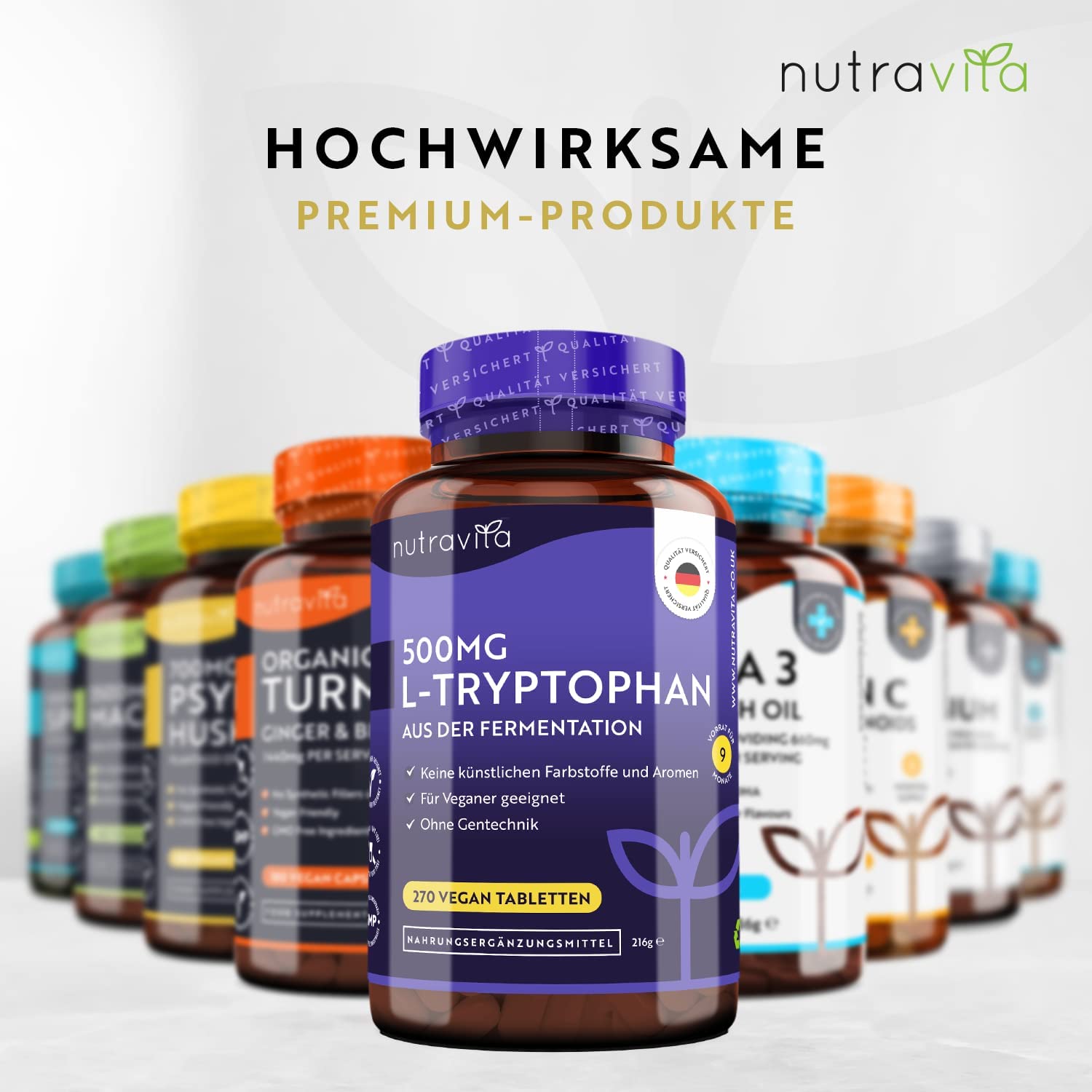 Nutravita L-Tryptophan 500 mg, 270 Tablets - Image 4