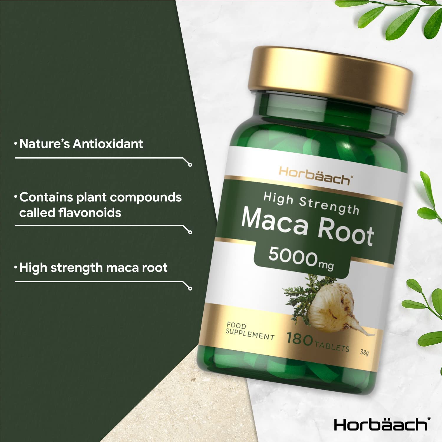 Maca Root 5000mg | 180 Vegan Tablets | High Strength Peruvian Maca Root Extract | Natural Booster Supplement for Men 180 Tablets - Image 3