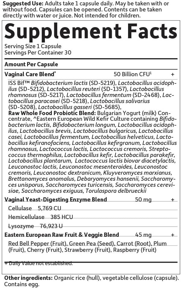 Garden of Life RAW Probiotics Vaginal Care 50 Billion CFU, 30 Capsules - Image 7