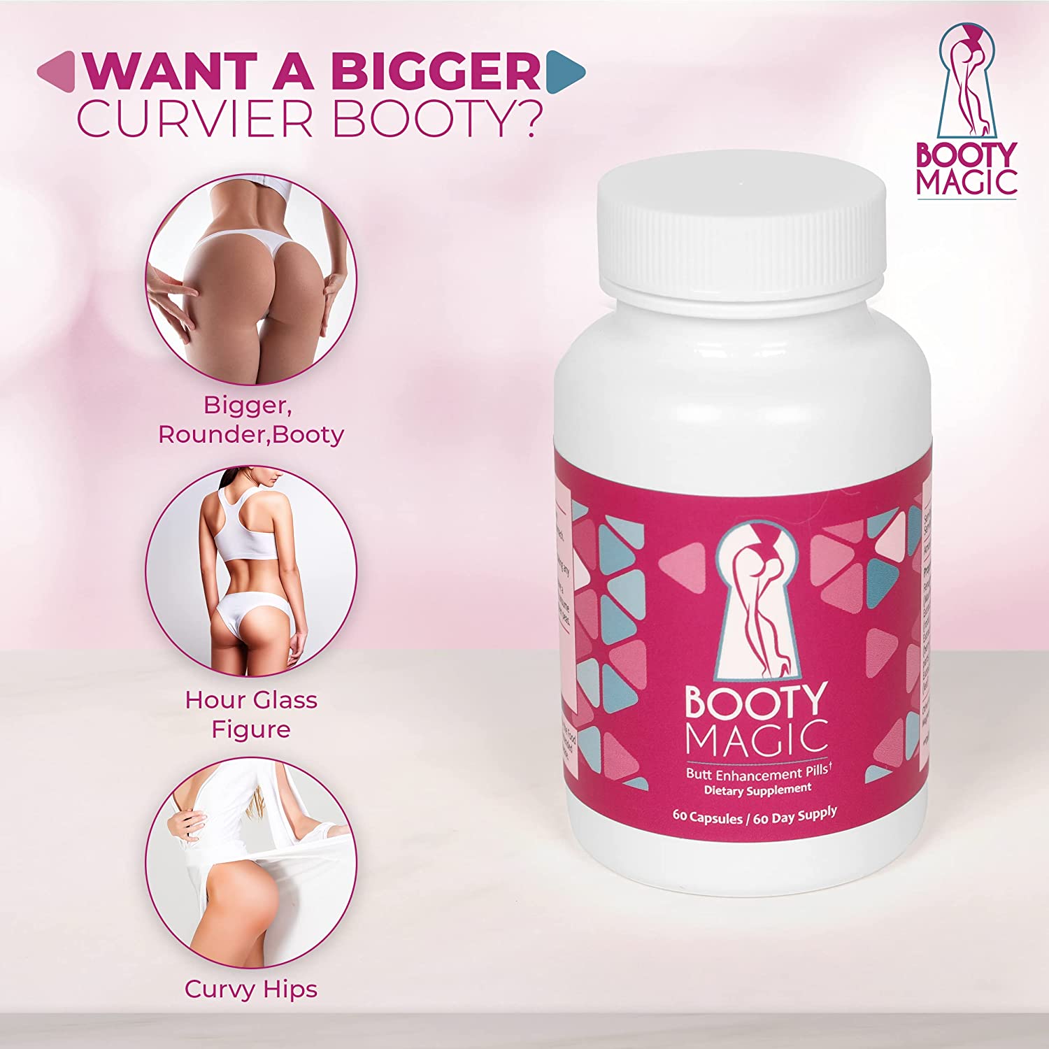 Booty Magic Ultra Butt Enhancement Pills - 2 Month Supply - Image 3