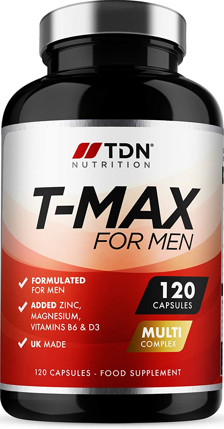 T-MAX for Men -Normal Testosterone Levels & Reduction in Fatigue,120 Capsules تي ماكس لدعم هرمون التيستوستيرون و لتحسين الصحة الجنسية للرجال وتقليل التعب والارهاق، 120كبسولة