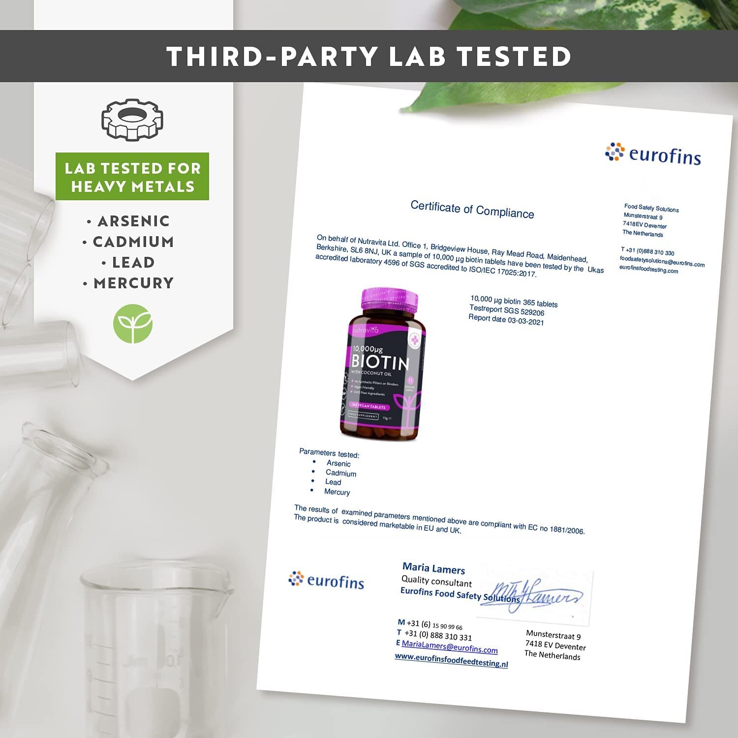 Nutravita High Strength Biotin Tablets with Coconut Oil | 30 Tabs - Image 9
