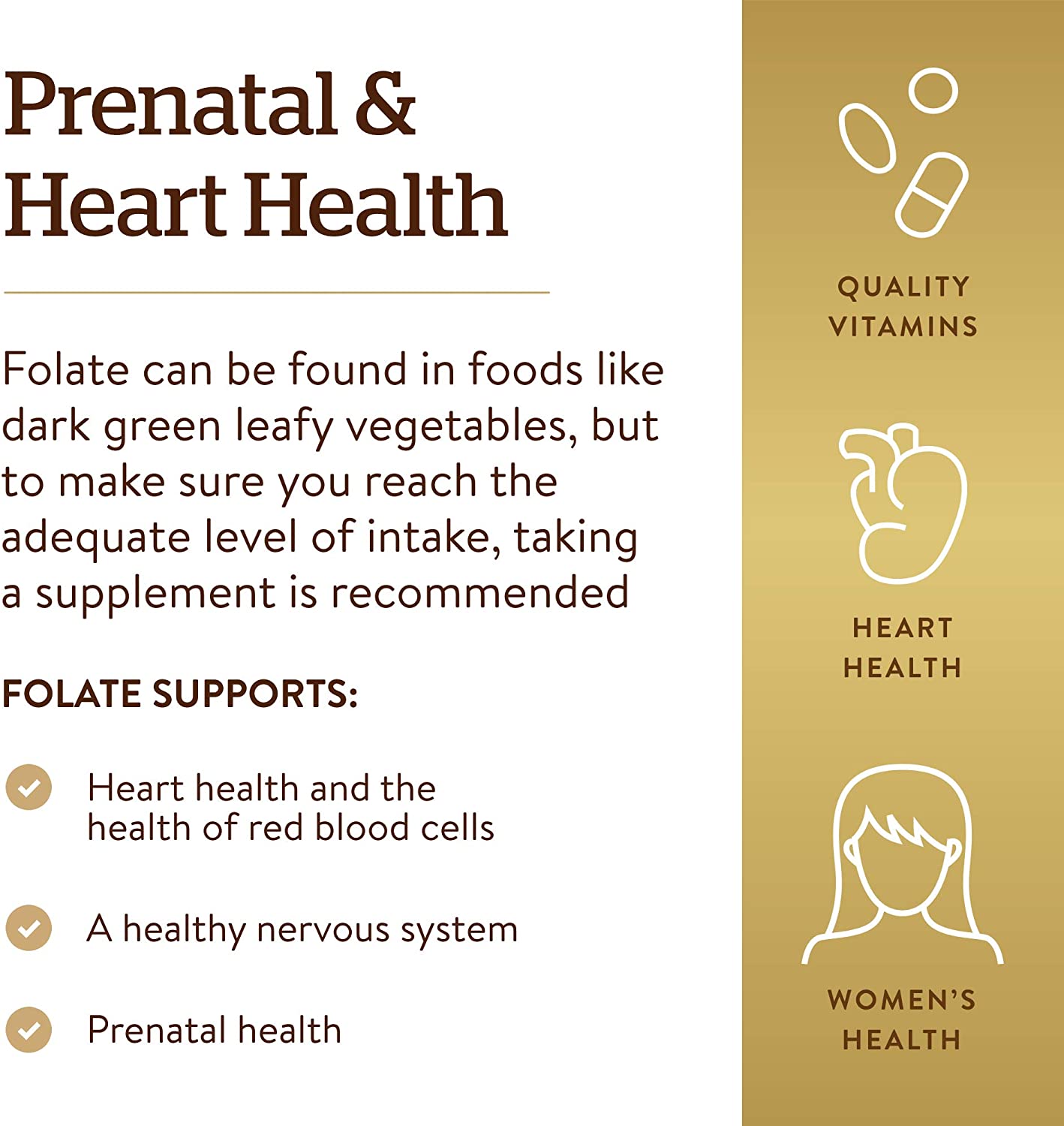 Solgar Folate 1,333 MCG Equivalent (800 mcg Folic Acid), Healthy Nervous System, pregnant Support, 250 Tablets سولجار فولات 1,333 ميكروجرام( 800 ميكرو حمض الفوليك) لصحة القلب والجهاز العصبى ولصحة الأمهات الحوامل ، 250 حباية - Image 5