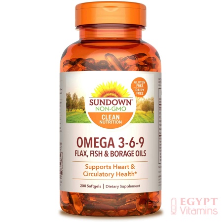Sundown Triple Omega 3-6-9, Heart and Circulatory Health, 200 Softgels