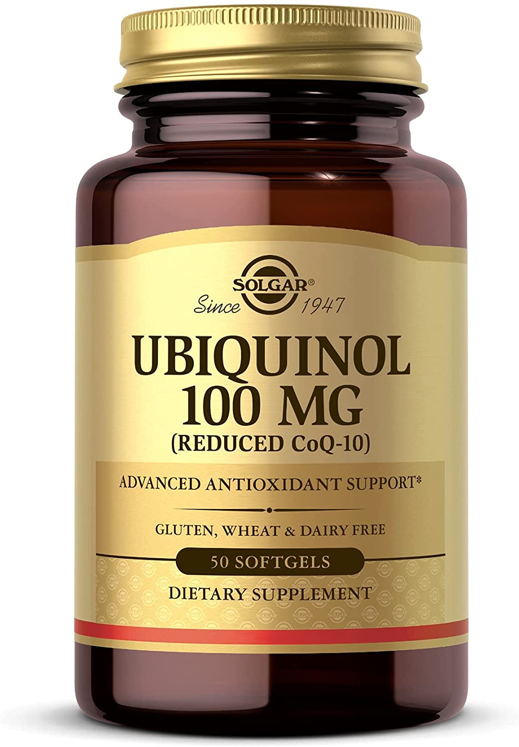 Solgar Ubiquinol 100 mg, Advanced Antioxidant Support - 50 Softgels سولجار يوبيكوينول 100 مجم للكبسولة لتعزيز وظائف القلب والمخ ولصحة الشيخوخة 50 سوفت جيل