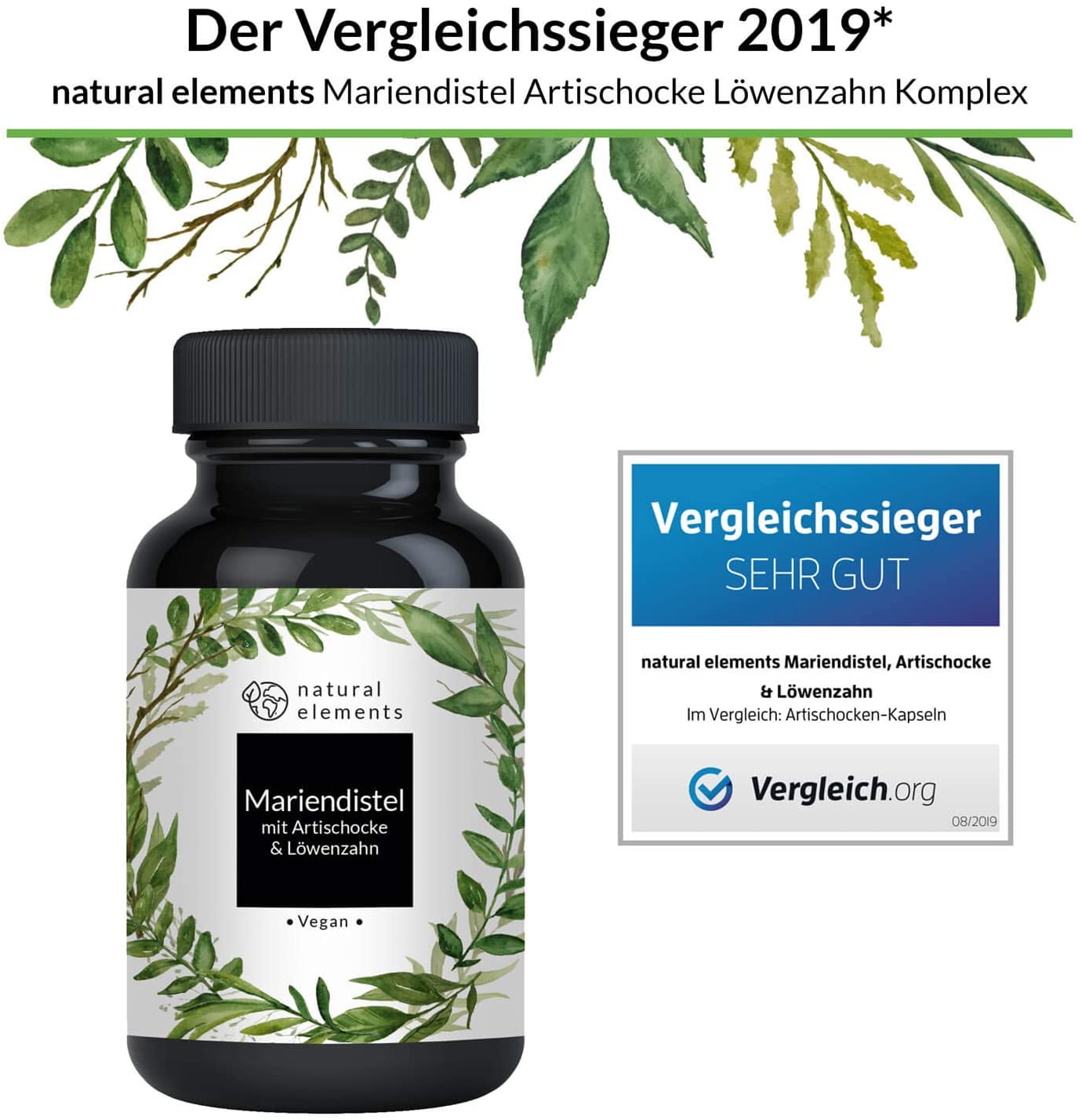natural elements Milk Thistle, Artichoke & Dandelion Complex - 120 Capsules - High Dose with 80% Silymarin حليب الشوك ( جرعة عالية من 80%سيليمارين) والخرشوف والهندباء المركب ، 120 كبسولة - Image 6
