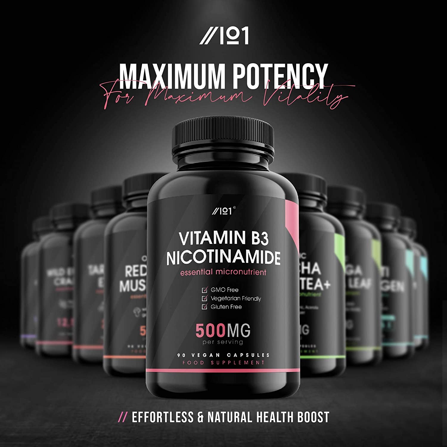 ALPHA01 Vegan Vitamin B3 500mg |90 Vegan Caps - Image 8