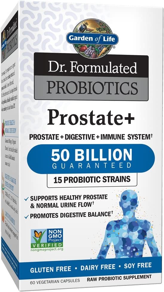 Garden of Life Dr. Formulated Probiotics Prostate+ ,60 Capsulesجاردن اوف لايف لدعم صحة البروستاتا والجهاز الهضمى ،50 مليار بروبيوتيك،60 كبسولة