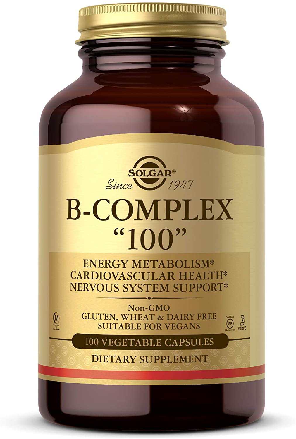 Solgar B-Complex “100” | Energy & Nervous System Support, 100 Capsules