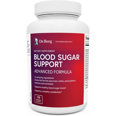 Dr. Berg Blood Sugar Support | Advanced Natural Formula for Energy & Balance | 120 Capsules