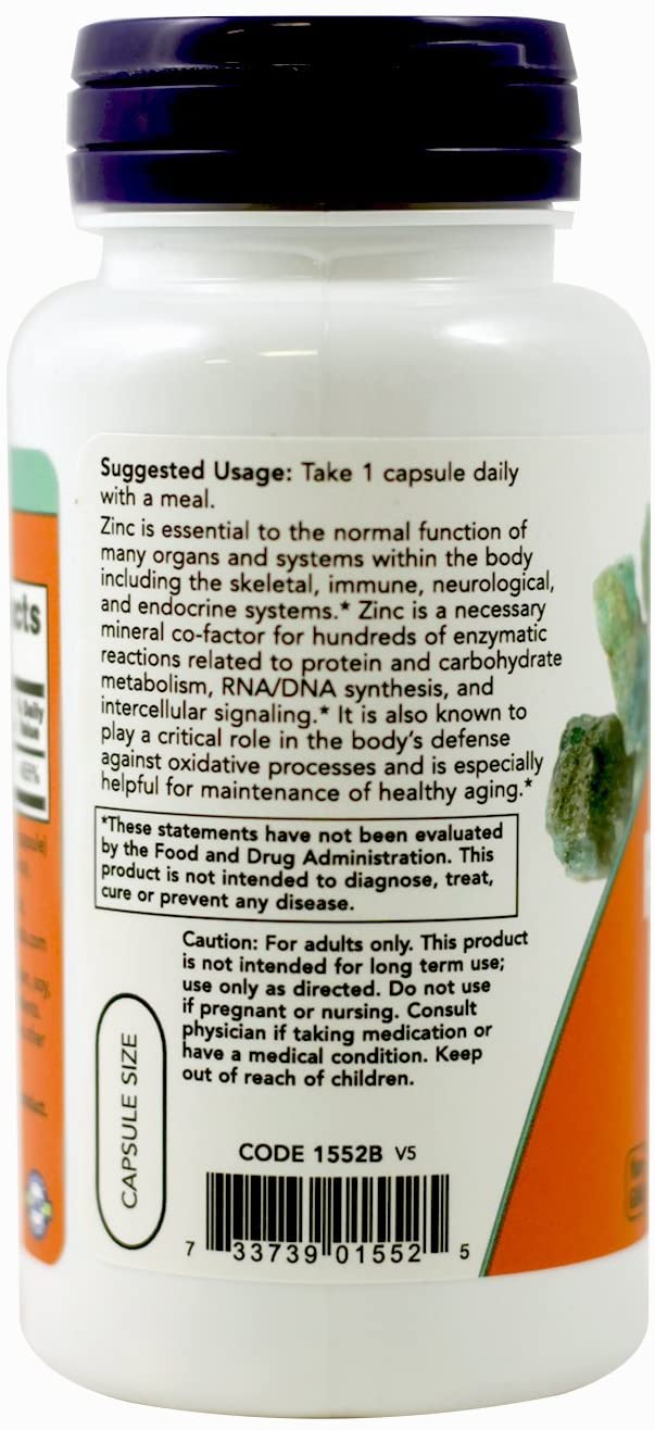 NOW Zinc Picolinate 50mg 120 Capsules ناو ، بيكولينات الزنك 50 مجم ، 120 كبسولة - Image 2