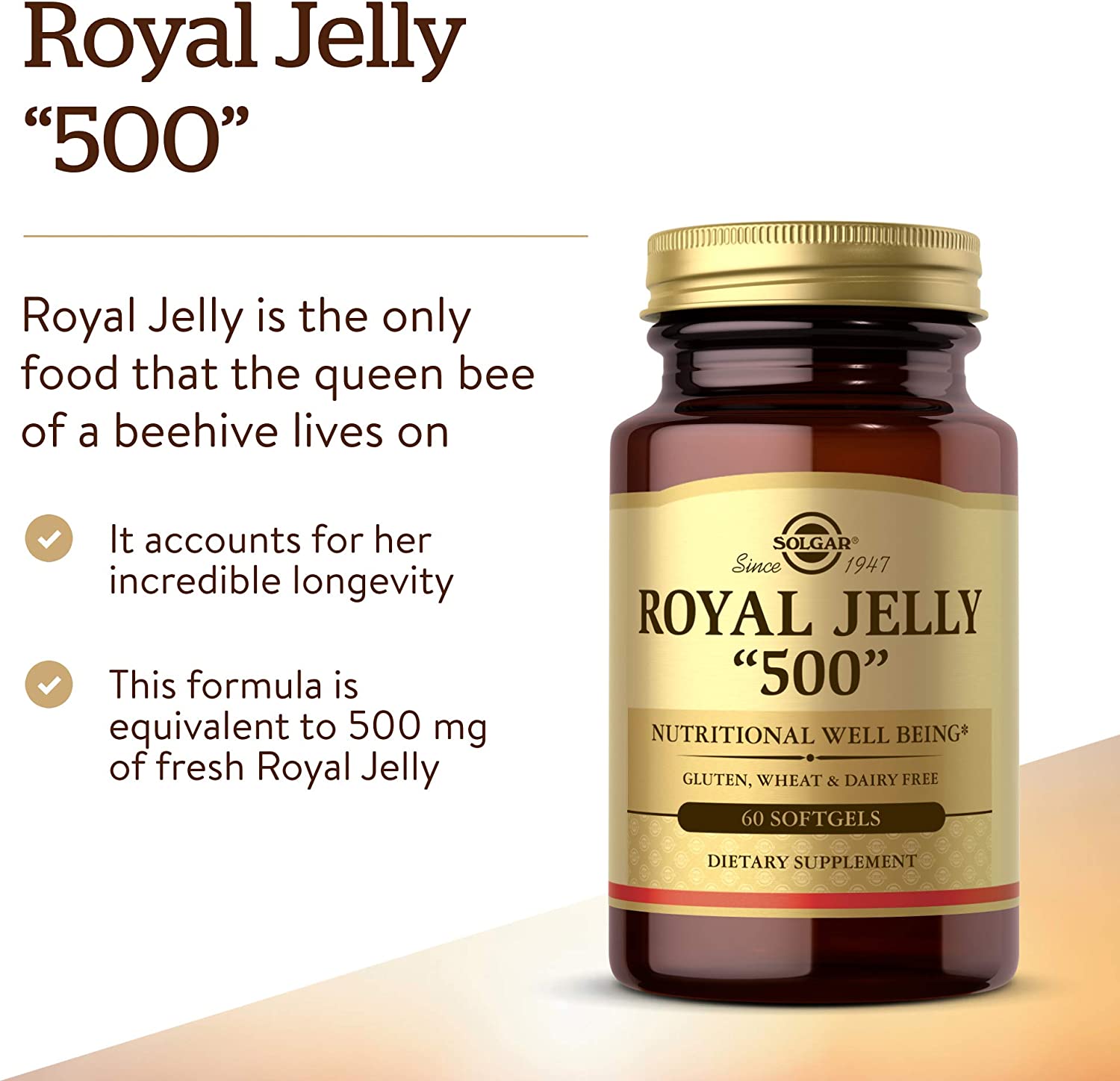 Solgar Royal Jelly 500 mg – 60 Softgels