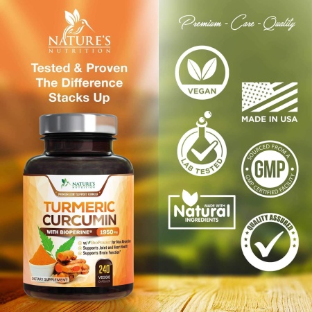 Nature's Nutrition Turmeric Curcumin with BioPerine - 240 Capsules