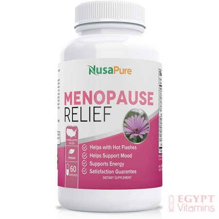 Nusapure Menopause Supplements, Reduce Hot Flashes and Night Sweats, 60 Capsules مكملات سن اليأس ، لتقليل الهبات الساخنة والتعرق الليلى ، مكملات ما قبل سن اليأس لتخفيف أعراض إنقطاع الطمث ، جميع المكونات طبيعية مع كوهوش السوداء ، 60 كبسولة