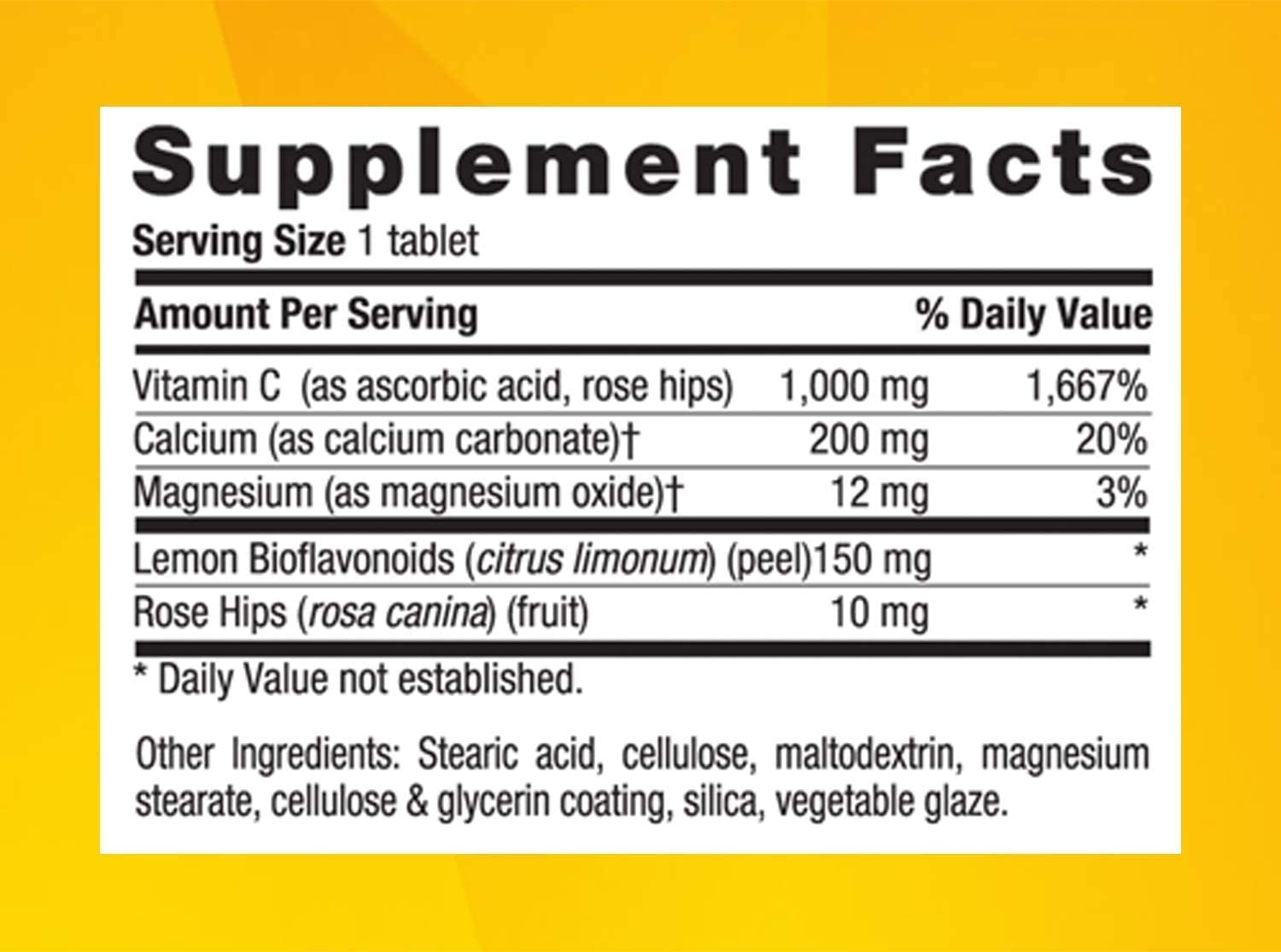 Country Life Buffered Vitamin C 1,000mg with Rose Hips, 250 tablets