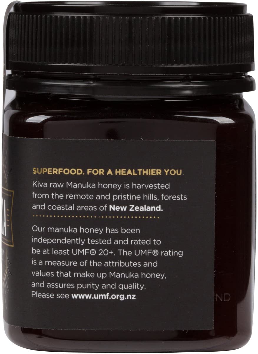 Kiva Raw Manuka Honey, Certified UMF 20+ (MGO 825+) - 250 Grams