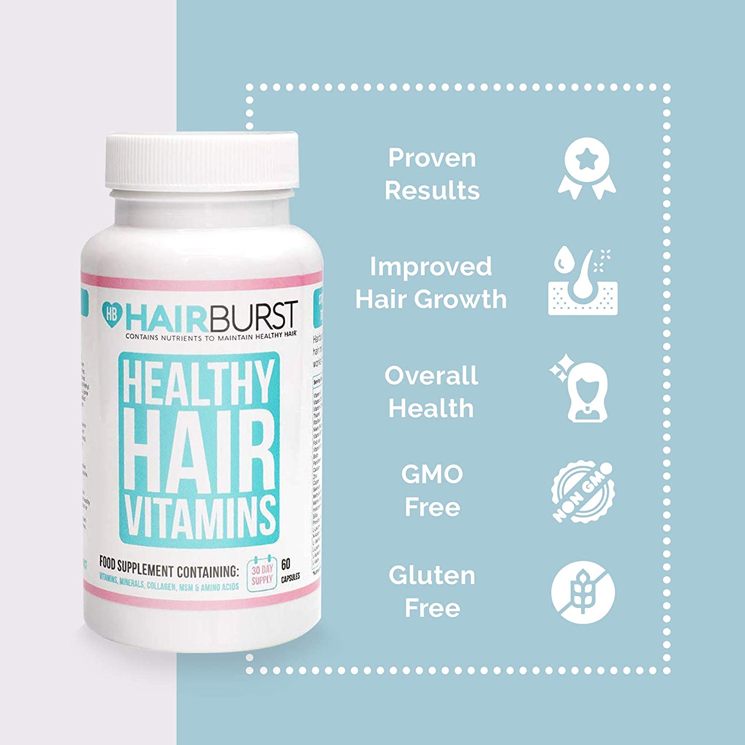 Hair Burst Biotin Hair Growth Vitamins | 60 Capsules - Image 6