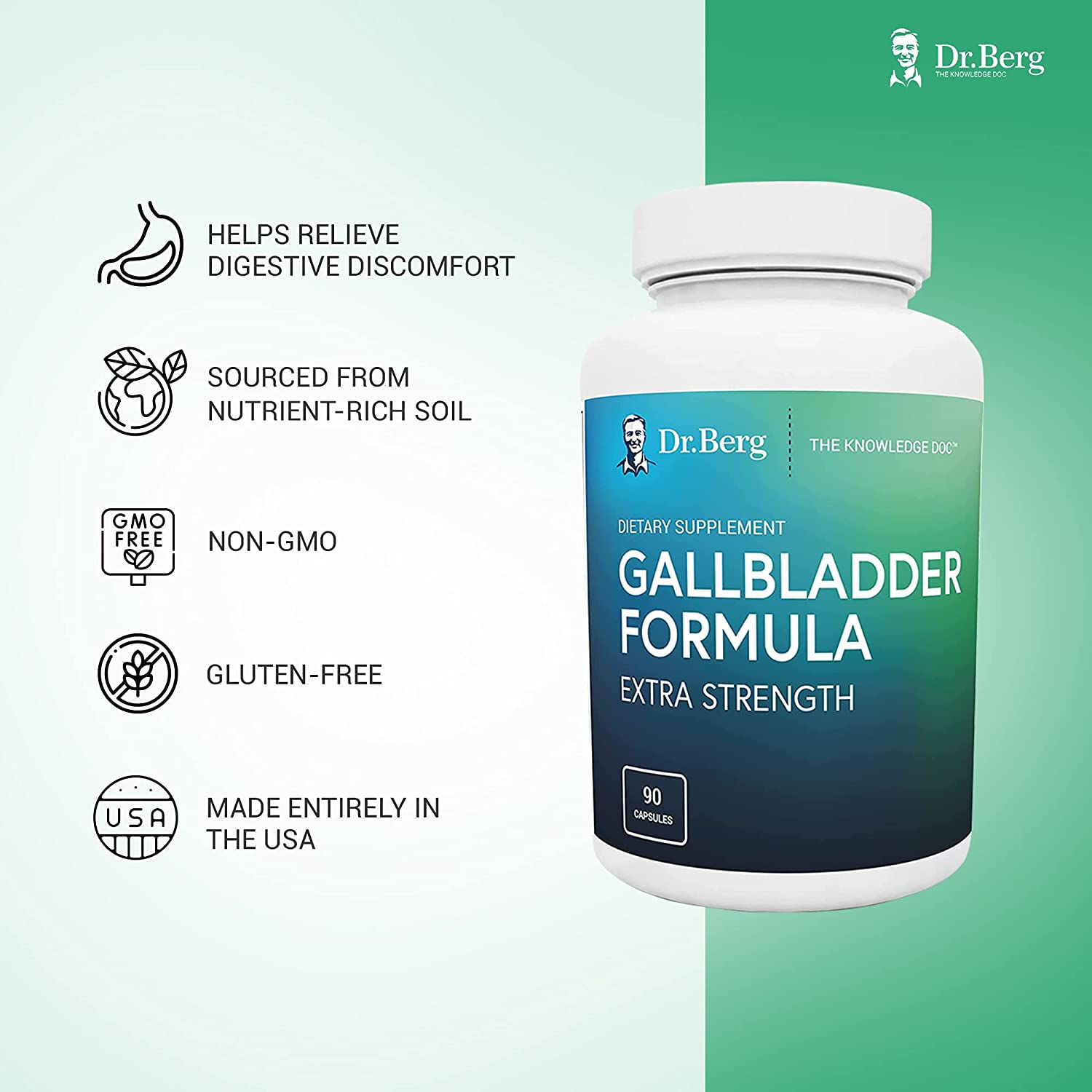Dr. Berg Gallbladder Formula Extra Strength | Digestive Support with Bile Salts | 90 Capsules - Image 2