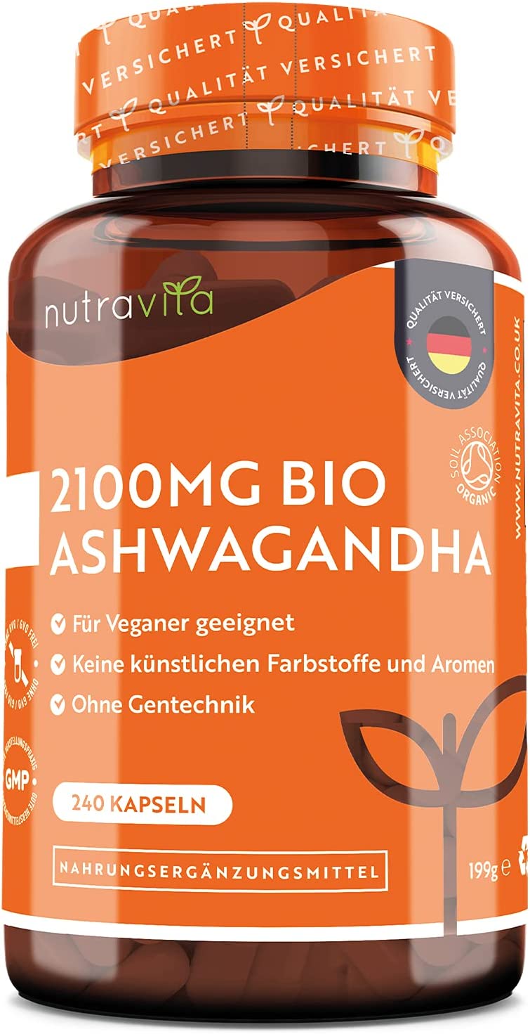 Nutravita Organic Ashwagandha 2100 mg | 240 Capsules