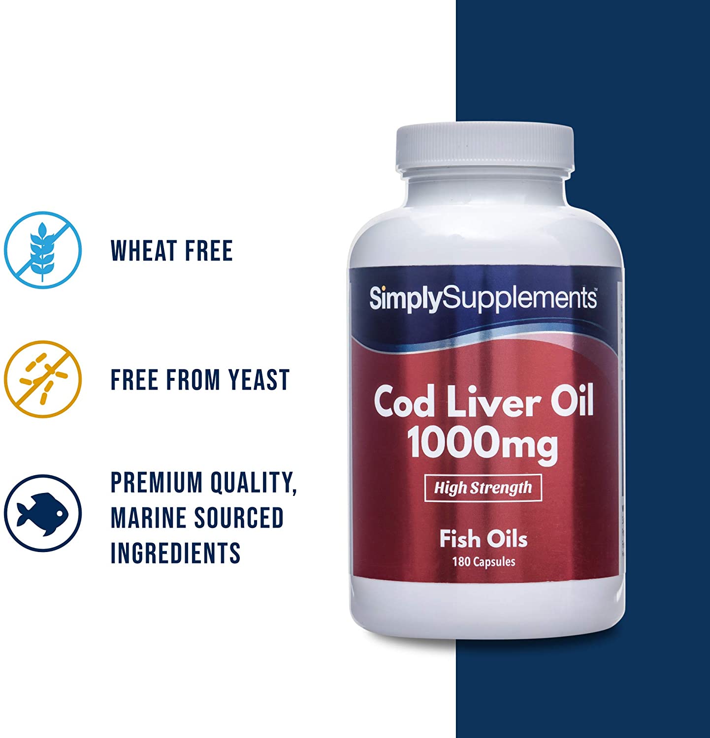 Cod Liver Oil 1000mg 180 Capsules | Rich in Omega 3 Fatty Acidsزيت كبد الحوت 1000 مجم، 180 كبسولة، غنى بالأوميجا 3 والأحماض الأمينية وفيتامين أ وفيتامين د - Image 6