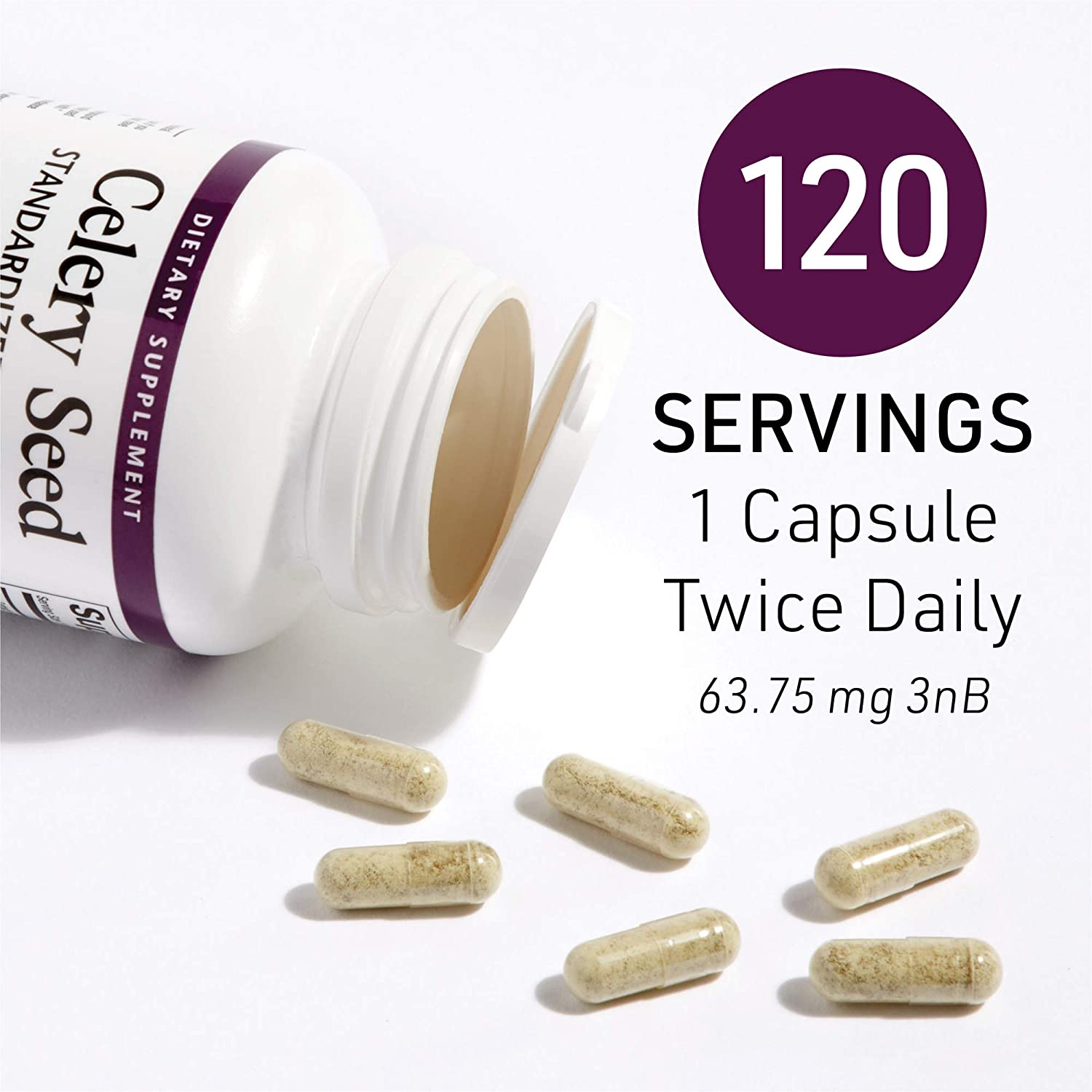 Natural Factor Celery Seed Extract , Herbal Supplement for a Healthy Circulatory System, 120 Capsules - Image 4