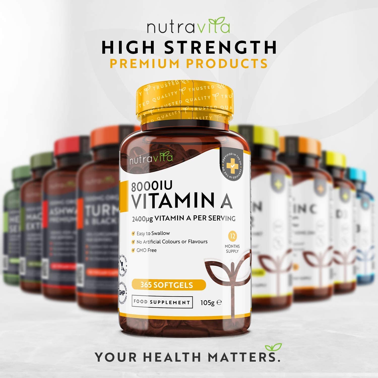 Nutravita Vitamin A 8000IU – Maintenance of The Immune System, Normal Vision and Skin – 2400 μg of Vitamin A per Softgel Capsule – 365 Softgel Capsules نيوترافيتا فيتامين ا 8000 وحده دوليه ، لصحة الجهاز المناعى والرؤية والجلد، 365 كبسولة - Image 6