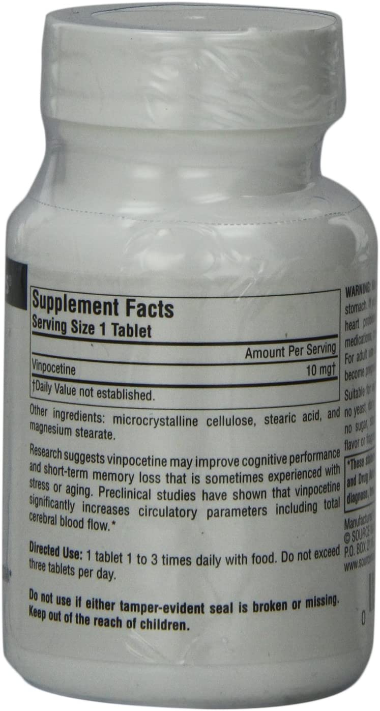 Source Naturals Vinpocetine 10mg - 60 Tablets - Image 9